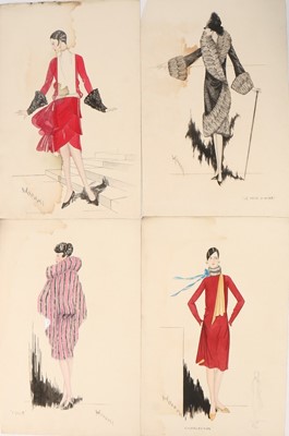 Lot 99 - Henry Worrall Luker fashion sketches for day...