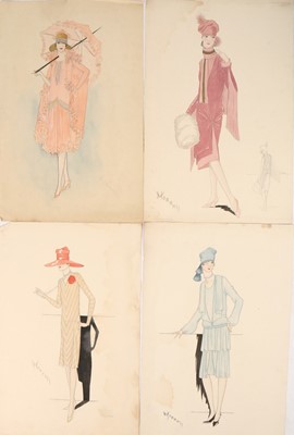 Lot 99 - Henry Worrall Luker fashion sketches for day...