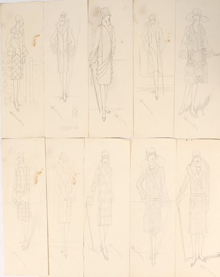 Lot 99 - Henry Worrall Luker fashion sketches for day...