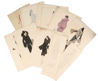 Lot 99 - Henry Worrall Luker fashion sketches for day...