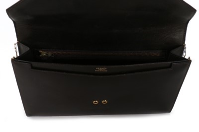 Lot 30 - An Hermès Lydie brown box leather clutch bag,...