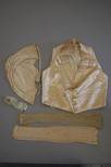 Lot 45 - A rare cream silk calash-style bonnet circa...