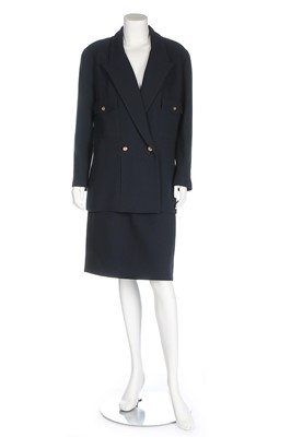 Lot 4 - A Chanel navy lightweight tweed jacket, 2006,...