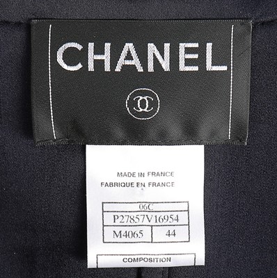 Lot 4 - A Chanel navy lightweight tweed jacket, 2006,...