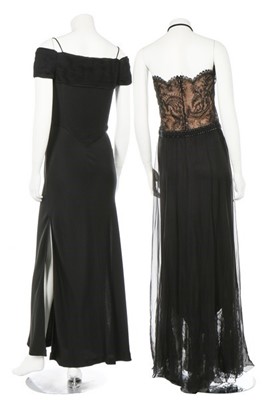 Lot 19 - Two Valentino black evening gowns, 1990s,...