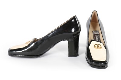 Lot 335 - A pair of Givenchy two-tone patent leather...