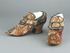 Lot 42 - A pair of brocaded silk lady's shoes circa...