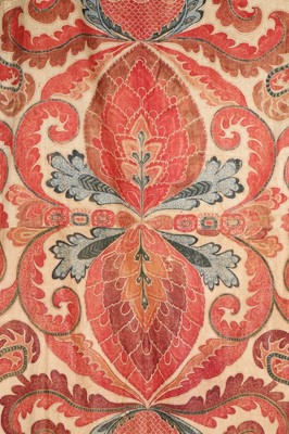 Lot 465 - A large printed and hand-painted cotton...