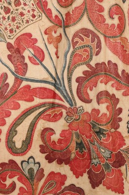 Lot 465 - A large printed and hand-painted cotton...