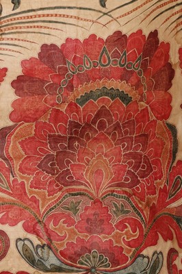 Lot 465 - A large printed and hand-painted cotton...