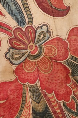 Lot 465 - A large printed and hand-painted cotton...
