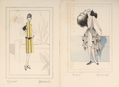 Lot 100 - Henry Worrall Luker fashion sketches for...