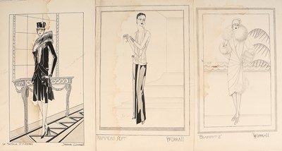 Lot 100 - Henry Worrall Luker fashion sketches for...