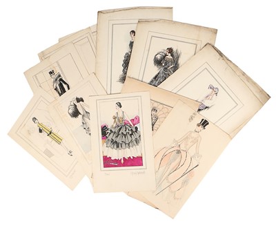 Lot 100 - Henry Worrall Luker fashion sketches for...