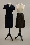 Lot 152 - A Chanel Boutique navy mattelasé suit, circa...