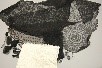 Lot 161 - A black chantilly lace tri-angular shawl,...