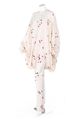 Lot 154 - Lauren Bacall's Halston silk pierrot style...