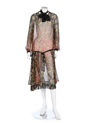 Lot 194 - Four day-dinner dresses, 1925-30, including...