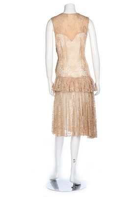 Lot 195 - A pale pink chiffon cocktail dress, circa 1929,...