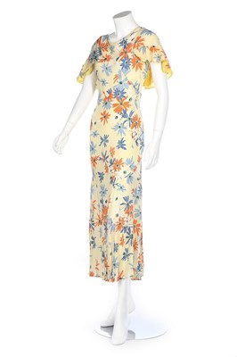 Lot 202 - Floral evening wear, late 30s-early 40s,...