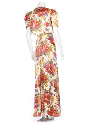 Lot 202 - Floral evening wear, late 30s-early 40s,...