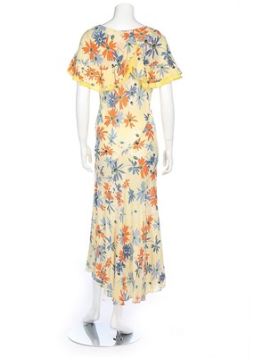 Lot 202 - Floral evening wear, late 30s-early 40s,...