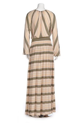 Lot 160 - Jackie Onassis' Gucci striped silk ensemble,...
