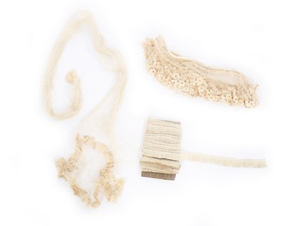 Lot 75 - A plaited ribbon and straw quill-work...