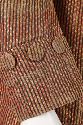 Lot 81 - A young man's striped velvet tailcoat, circa...