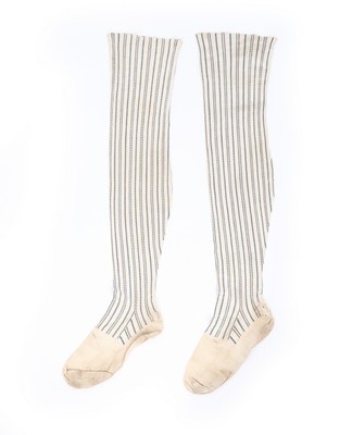 Lot 89 - A pair of men's striped silk stockings, circa...