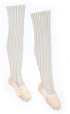 Lot 89 - A pair of men's striped silk stockings, circa...