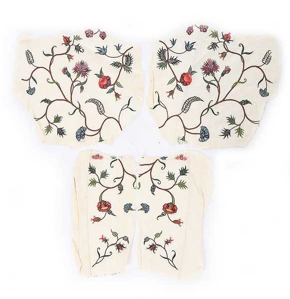 Lot 95 - Embroidered linen dress fragments, probably...