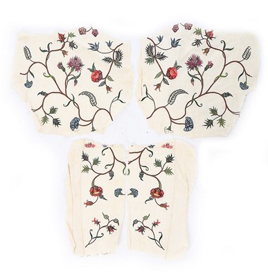 Lot 95 - Embroidered linen dress fragments, probably...