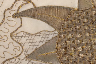 Lot 72 - An un-finished embroidered apron, circa...