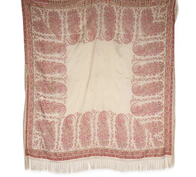Lot 458 - Five printed silk and silk mix shawls,...