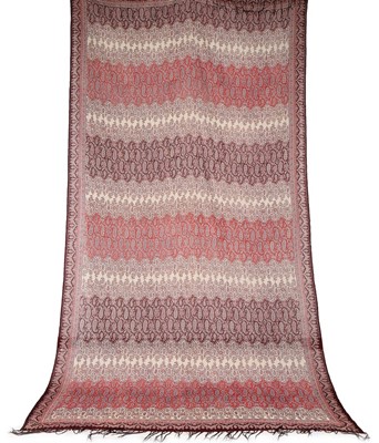 Lot 458 - Five printed silk and silk mix shawls,...