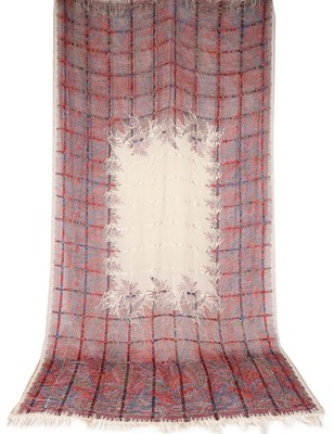 Lot 458 - Five printed silk and silk mix shawls,...
