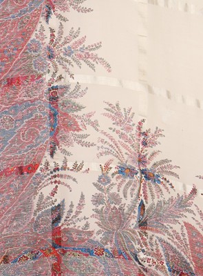 Lot 458 - Five printed silk and silk mix shawls,...