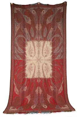 Lot 462 - A woven silk square shawl, Clabburn, Norwich,...