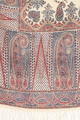 Lot 447 - Four printed wool shawls, probably Scottish,...
