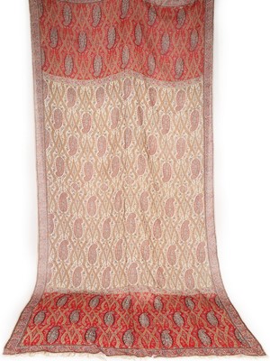 Lot 447 - Four printed wool shawls, probably Scottish,...