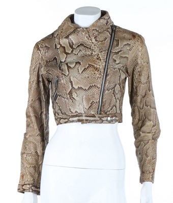 Lot 166 - An Ossie Clark snakeskin rocker jacket, circa...