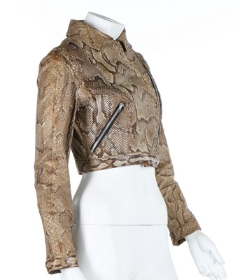 Lot 166 - An Ossie Clark snakeskin rocker jacket, circa...