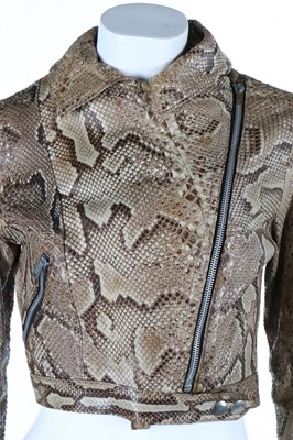 Lot 166 - An Ossie Clark snakeskin rocker jacket, circa...