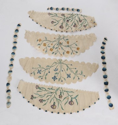 Lot 414 - A painted silk robe à la Francaise, English,...