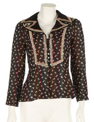 Lot 181 - An Ossie Clark/Celia Birtwell woven jacket, circa 1971