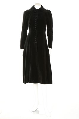 Lot 185 - An Ossie Clark black velvet coat, circa...