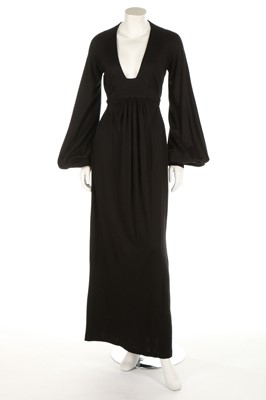 Lot 159 - An Ossie Clark black wool jersey 'Ophelia'...