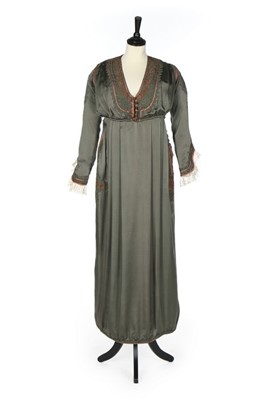 Lot 67 - An early Jeanne Lanvin couture grey-green...
