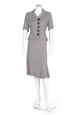 Lot 51 - A Lanvin couture printed jersey day ensemble,...